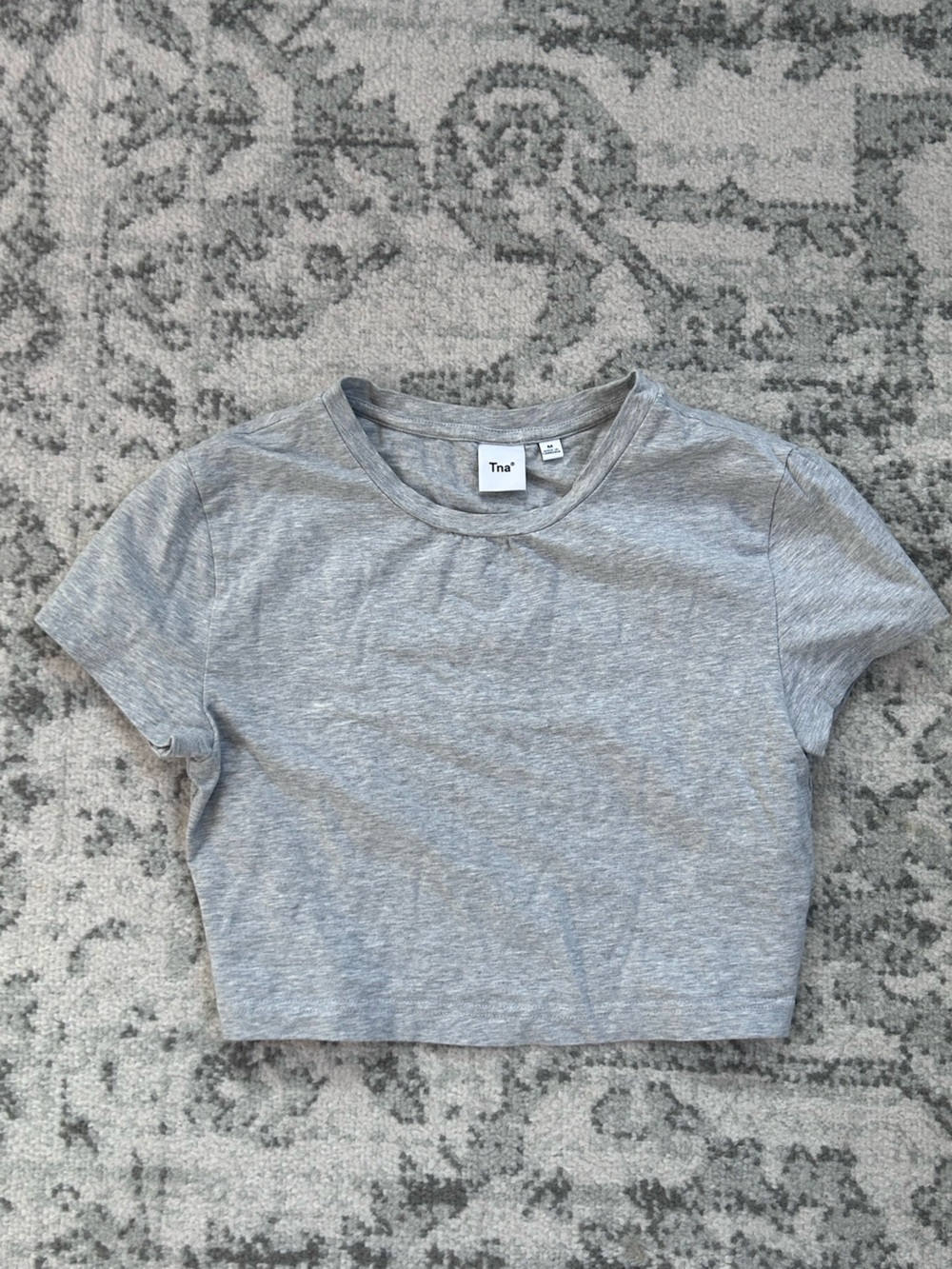 Aritzia TNA Heather Gray Short Sleeve Crop Tee
